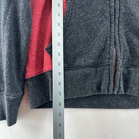 True Religion Hoodie Mens L Colorblock Fleece Full Zip Sweatshirt Red Black - Picture 14 of 14